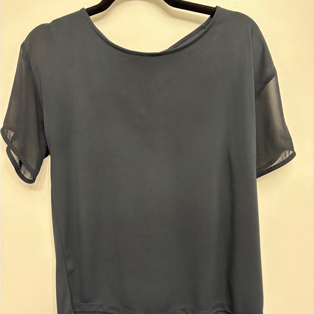Next Navy Short Sleeve Blouse